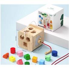 정품 boby 몬테소리 교구 원목 도형 블록 매칭 큐브 유아 아동 가베 소근육 토들러 장난감, 1개
