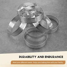 팩 라운드 타트 링 무스 내열성 천공 금속 몰드, 1개