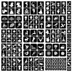 임시 타투 스텐실 Eleanore's Diary 글리터 템플릿 아동용 여아용 페이스 바디 아트 타투 16장 167가지 오리지널 디자인 탈착식 스티커 파티 비오는 날, 임시 타투 스텐실, Eleanore's Diary 글리