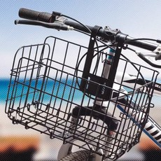 자전거 바구니 다용도 장바구니 접이식 탈부착 짐받이 자전거가방 킥보드바구니 짐가방 자전거수납, 강철와이어옵션2블랙, 1개