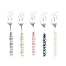 BLOWFISHFUGU 진주 스푼 포크 세트 도자기 손잡이304스텐 스푼포크세트, 10개