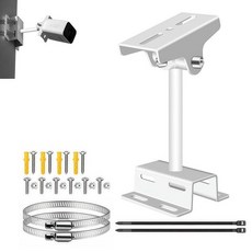 GledeYeTec 긴 보안 카메라 마운트 브래킷 높이 170mm 20cm 후프 및 30cm 케이블 타이가 있는 스테인리스 스틸 폴/벽 마운트 CCTV/IP 카메라와 호환, Long Type-6.7" Pole Mount