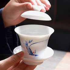 순수 마음휴식 도자기 개완 백자 뚜껑 다기 개합잔 str+173KR