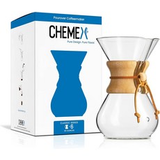 CHEMEX POUR 클래식 시리즈 메이커 포장 커피 GLASS 6컵 OVER, 클리어