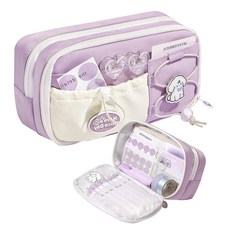 우브레 대용량 필통 파우치, 1개, 연보라