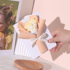 全店折扣 創意立體花束賀卡手工泡芙花束情人節賀卡針織跨境教師節感恩卡片, 1個