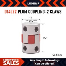 1개 XB 14x22 클로우 커플러 D14L22 알루미늄 플럼 플렉시블 샤프트 커플링 모터 커넥터 볼스크류용, 6 35 6 35