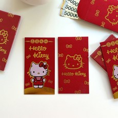 산리오 헬로 키티 정품 신년 용돈 봉투 편지봉투 12개 세트, 레드