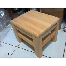台灣檜木 造型圓角粗腳椅凳, 1個