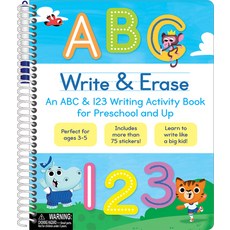 (영문도서) Write & Erase ABC and 123 Spiral, Cottage Door Press, English, 9781646384242