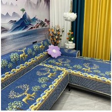 [1/1+1] 사계절 공용 소파 패드 미끄럼 방지 방석 4매트 소파 커버 매트 소파 패드 4매 논슬립 패드 리버시블 소파 타월, 그레이 엘크x(1세트), 1개