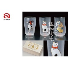 佐和陶瓷 江戶貓啤酒杯三件組 - 日本製貓咪啤酒杯 飲料杯 聚餐送禮, 1個