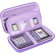 텍사스 인스트루먼트 TI-84 플러스 CE 컬러 그래프 계산기용 BOVKE 하드 계산기 케이스/TI-84 Plus/TI-83 Plus CE USB 케이블용 추가 지퍼 포켓, A_Purple
