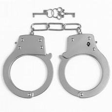 BIG CITY 手銬玩具 仿真手銬 萬聖節派對變裝道具 角色扮演玩具, 金屬色, 1個