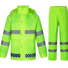 형광우비 상하의 작업 공사 낚시 안전한 비옷, XXXL 00584CL