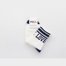 여자 발목예쁜 LOVE 발목밴드 면양말 흰색+네이비 질긴 사계절 발건강 편한 밀착 패션