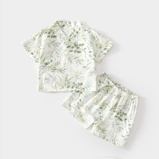 HYLSS 套裝寶寶家居服短袖短褲竹纖維上衣褲子兒童夏季空調服