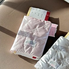 韓系蝴蝶結護照夾, 粉色