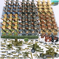 2차세계대전 미니피규어 세트 호환 블럭 중국 미군 독일군 프랑스군 병사 군용블록 퍼즐 조립, 수 덕이잉/72명 (럭셔리)