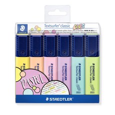 스테들러 파스텔톤 형광펜 6색 세트 364 CWP6, 혼합색상, 1개