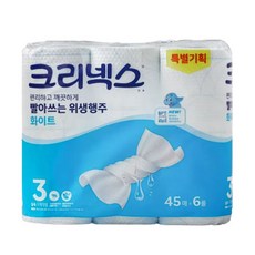 크리넥스 빨아쓰는 위생행주 타월 45매 6롤 1팩, 6개입, 1개