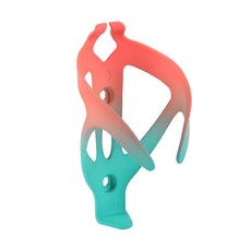 臺灣-出貨【新款】山地車自行車水壺架漸變柔感一體成型公路車裝水杯架騎行單車裝備, 漸變柔感-橙綠色新款, 1個