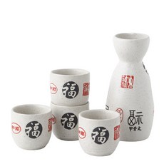 도쿠리 사케병 사케잔 5P구성 잔4P+도쿠리1P, 무광E타입_화이트, 1세트