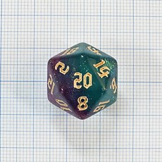 성운 골드레터 틸퍼플 TRPG 주사위 d20 20면체 단품