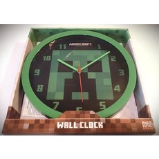 Accutime 마인크래프트 아날로그 벽시계 | 24.8cm9.75인치 배터리 전원 어린이 침실 또는 게임장에 적합 250784, Accutime 마인크래프트 아날로그 벽시계 | 24.
