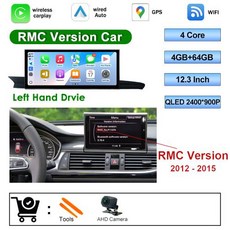 카플레이 모니터 아우디 A6 A6L A7 C7 2012-2018 안드로이드 14 12.3인치 터치스크린, 19)RMC 4G 64G CAM