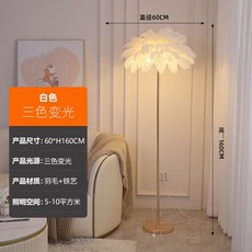 북유럽 깃털 플로어 스탠드 침실 인테리어 감성 무드등, 화이트 스타일D 60x160cm