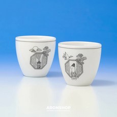 ARONSHOP joguman 文創 韓國限定 陶瓷酒杯, 1個, 宮廷燒酒杯組 (2入)
