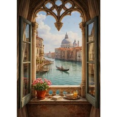 레트로 빌라 석류나무 정원 지중해 해안 전망 포스터 벽 예술 그림 캔버스 홈 장식, 6. 8