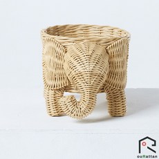 ouRattan 窩籐 日本設計款藤製小象收納籃 - 印尼產地, 1個