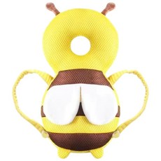 papa母嬰寶寶學步防摔枕 送橫向加固帶 透氣網狀 寶寶頭部保護墊 學步護頭枕 嬰兒防摔墊 防撞枕, 黃色小蜜蜂/透氣網狀/附送橫向固定帶