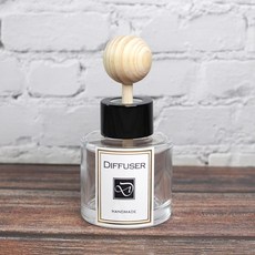 디퓨저용기 - 원형 컬러 투명 50ml ( 스틱포함 ), 실버무광