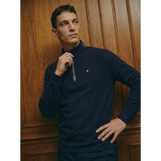 아놀드파마 아놀드파마 프리미엄 기모 넥 스트라이프 하프집업 티셔츠