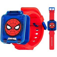 마블 스파이더맨 교육용 학습 디지털 블루 시계 AcCUT 컷ime 유아 아동용 레드 스트랩 포함 - 타이머 스톱워치 알람 게임 3세 이상 여아 및 남아에게 적합합니다