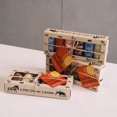 Swazi Candles迷你造型蠟燭組，六入非洲手工餐桌蠟燭，浪漫燭光晚餐首選, 202g, 1件, 顏色隨機