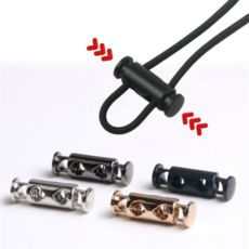 데이벤처 더블스프링 손편한 끈조절 스트링 스토퍼, 12개, 매트블랙