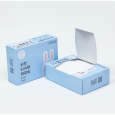 화이트래빗 홀 타입 화장솜, 5개, 100매입