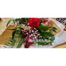 제철생화 꽃다발 크리스마스 시즌 꽃 단체 모임 저렴가격 미리 주문주세요 랜덤발송, 1개, 복합