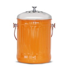 이고웰 2중 카본필터 스테인레스 음식물 쓰레기통, 오렌지