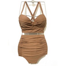 여성 수영복 슬리밍 커버리지 투피스 블랙 휴양지 여성용