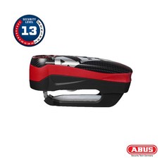 ABUS DETECTO 7000 RS1 德國機車防盜鎖 警報碟煞鎖 台灣摩斯達公司貨, 像素紅, 1個