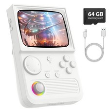 [포르르] R36MAX 레트로 휴대용 게임 콘솔 - 64GB 프리로드 클래식 비디오 게임 30개 이상의 시뮬레이터 지원 4.0인치 HD IPS 화면을 갖춘 리눅스 기반 에뮬레이, R36T White
