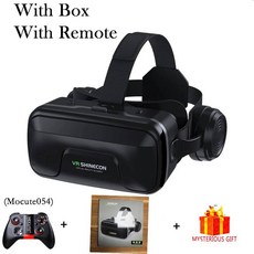 AyeBeau VR Shinecon 10.0 헬멧 스마트폰 고글 헤드셋 바이어 비디오 게임 쌍안경 3D 가상 현실 안경, 09 With Box 054 Remote, 한개옵션1