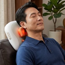 Oyoson 무선 목 베개 마사지기 안마기 온열 찜질 지압, 하얀색, 안마 베개