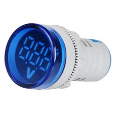 DAMMAIDDAO 디지털 전류계 라운드 12-500V 앰프 전압계 LED 표시기, 29x51x20mm, 플라스틱, 파란색, 1개