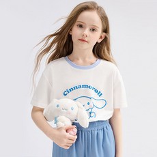 GOYES 산리오 여아 반팔 티셔츠 시나모롤 면티셔츠 세트 여름 선물
